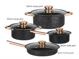 8-Piece Stainless Steel Cookware Set with Maifan Stone Non-Stick Coating V888-ELOSUNG28461