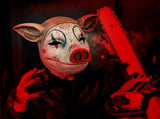 Halloween Scary Pig Mask Costume Horror Pig Joker Mask Bloody Animal Butcher Full Head Headgear for V1366-AZ2-W-05350