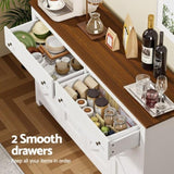 Artiss Buffet Sideboard Storage Cabinet Kitchen Cupboard 2 Drawers 140CM White FUR-C-SID140-WH-AB