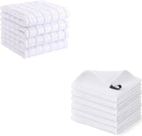 Homaxy 10-Pack Cotton Kitchen Towels Set, 12 x 12 Inches and 13 x 28 Inches, White, Ultra Soft V1258-DP02-F-187