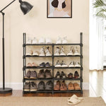 SONGMICS 10-Tier Metal Shoe Rack Customizable Design Black V227-8498402110990