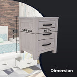 Foxglove Bedside Tables 3 Drawers Storage Cabinet Shelf Side End Table - White V315-V-FLOR-003