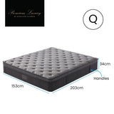 KINGSTON SLUMBER Premium Luxury 34cm Queen Mattress, Medium-Firm, Natural Latex Layer, Euro Top, V219-BEDMATKSLX4A