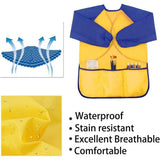 6PCS Kids Art Smocks Toddler Smocks Waterproof Smocks for Kids Painting Aprons Long Sleeves With 3 V1369-AZ3-W-10699