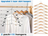 Legging Organizer for Closet Hanging, 3 Pants Leggings Hangers with 30 Clips, 2 Pack Pant Hangers V1258-DP02-F-475