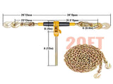 Ratchet Chain Binder 3/8"-1/2" Load Binders 12000 lbs w/ G80 Chains 4 Pcs V952-DLTJLLJQBBTYCEEB7V0