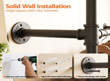 Artiss Industrial Pipe Clothing Rack Garment Clothes Display Stand Wall Mounted HANGER-B-12-RAIL-BK