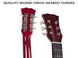 38in Karrera Acoustic Guitar Steel Strings Carry Bag Shoulder Strap Sun Burst CC38-3TS