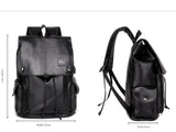 Dark Brown Men's Fashion PU Leather Backpack - Large Capacity 42cm Laptop Rucksack for University, V888-ELOSUNG38825