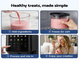 Devanti 10-in-1 Ice Cream Maker Machine Homemade Gelato Sorbet Smart Portion Control Custom Mix-Ins ICM-SFS01-BK