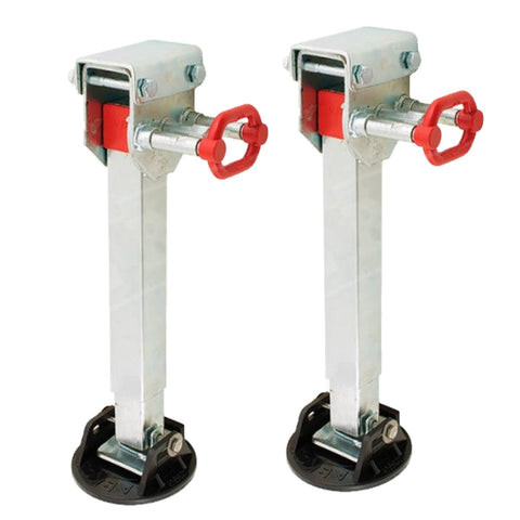 2x AL-KO 590mm Drop Down Stabiliser Leg Corner Fitted with Big Foot 654859-2