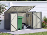 Giantz Garden Shed Wheelie Bin Storage Enclosure Outdoor Lockable Steel Cabinet SHED-FLAT-4X5-GR-AB