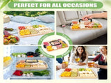 CARLA HOME Bamboo Charcuterie Board with Lid & Handle ideal Gift for Kitchen, Party & Picnic LSB-36136