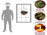 Artificial Christmas Hanging Basket Flocked with Mixeds and White LED Lights Outdoor V1294-YM0523-10320997