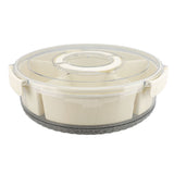 Divided Serving Tray with Lid PP PET Sealed Rotatable Clear Snack Spinner Food Platter Charcuterie V1294-YM0901-3118240178811