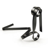Black Modern Ribbon Wine Bottle Holder - Creative Floating Wine Rack for Home and Bar Dcor V888-ELOSUNG13545