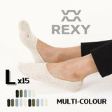 15X Rexy Daily No Show Ankle Socks Large Non-Slip Breathable MULTI COLOUR V274-GM-RXCNOS-L15-MUT