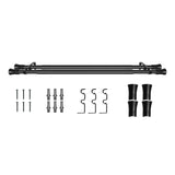 Marlow Black Double Curtain Rod Steel Pole Pommel Set Extendable Adjustable CD1019-BK_NZ