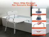 Tub Transfer Bench for Bathtub, 180 kg Capacity Heavy Duty Shower Chair with Arm, Backrest and V952-GDSYGZYTLSLB9D365001V0