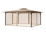 Gazebo Netting Replacement, Fit Most 10 x 12 x 7 FT Gazebo Curtain, Outdoor Garden Net, 4-Panel V952-LTWZDL10FT12PTRC2V0