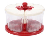 Rice Dispenser 5 Grid Food Grade PP PET Airtight 360&deg Rotating Grain Storage Bin for Red Green V1294-YM0901-3118260016711