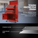 Bullet Pro 8 Drawer Tool Box Chest Cabinet Storage, with 2-Door Toolbox Garage Organiser Set, Red V219-TOLCABBU82RA