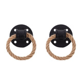 Black Vintage Cabinet Handle, Durable Rope Pull Knob for Home 2Pcs V1366-AZ2-W-13554