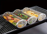2-Pack Stainless Steel Rotating Grill Baskets with Removable Wooden Handle Durable 304 Mesh for V1105-YASK-001