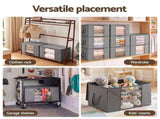 Artiss Blanket Storage Bags Box X8 Clothes Quilt Container 84L Organiser Grey BLS-DIY-LIN01-GYX8