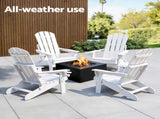 Gardeon Outdoor Chairs Folding Adirondack Beach Chair HDPE Sun Lounge Patio Furniture Garden White FF-BEACH-HEFD-WH