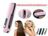 Pink Wireless Rechargeable Hair Straightener with 5000mAh Battery - Portable Design & Adjustable V888-ELOSUNG15640