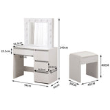 Levede Dressing Table Vanity Set Stool VM1014-WH