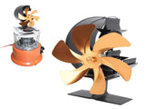 Stove 6 Blades Fireplace Heat Powered Fast Wind Circulation Half Moon Pattern Thermoeletric V1294-YM0706-3114230120012