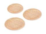 Set of 3 Shallow Baskets with Woven Trays - Multi-Purpose Fruit, Vegetable, Dessert Serving and Wall V1189-WXFWAL-20260326-01680