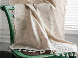 Boho Floral Print Curtain Panel with Lace and Tassel Trim, 150 x 160 cm V1188-MS-731-085
