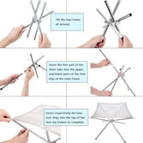 1 Piece Foldable Outdoor Fire Pit, Stainless Steel Mesh Wood-Burning Campfire Grill for Camping, V1189-LC-HW-00258