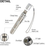 Multi-Function USB Rechargeable Laser Cat Teaser Wand with Stainless Steel Body, Ideal for V1341-ZY-XQX2MY36-SILVER