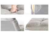 Artiss 2X Lounge Sofa Bed Flannel Fabric Grey FLOOR-SBL-M193-S-GYX2