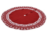 Knitted Christmas Tree Skirt Reusable Xmas Tree Stand Mat Floor Protector Home Party DecorationRed V1294-YM0523-3115210223911