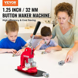 VEVOR Maker Machine, 32 mm Badge Punch Press Kit, Children DIY Gifts Pin Maker, V952-BJSKXZ32MM500MZS5V0