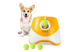 Dog Ball Launcher Thrower Automatic Tennis Fetch Throwing Machine with 3 Balls -Orange V1263-JX-6251-1
