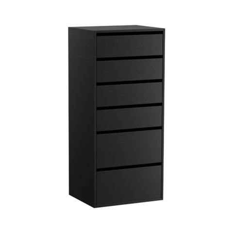 Artiss 6 Chest of Drawers Dresser Tallboy Black FURNI-N-CDR-6D-BK-AB