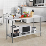 Stainless Steel Work Prep Table Commercial Worktable Food Prep 24x60x34in V952-CFBXGGZTLCWJPPGVSV0