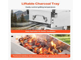 Foldable Charcoal Grill, 0.16 m Portable Charcoal Barbecue Grill with Liftable Charcoal Tray & Side V952-TLCTZDKZTKBXI2GZV001V0