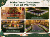 Jingle Jollys 3m Solar Christmas Fence Lights Outdoor Garden Path Decor Multicolour 8pc XMAS-MOT-FENCE-MC