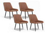 Artiss 4x Dining Chairs Retro PU Leather Kitchen Lounge Cafe Accent Chair Brown DINC-B-B02-BRX4