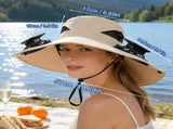 Solar Powered Fan Sun Hat with Dual Built In Fans, Wide Brim Hands Free Hat for Fishing, Beach, V1189-LC-AMZ-00139