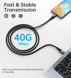 CHOETECH XCC-1042 Gen3.0 USB4.0 with 8K @ 60hz Video & Audio 240W USB-C to C Braided Cable 2M V28-ELECHOXCC1042