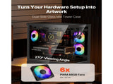 Mid-Tower ATX PC Gaming Case Computer Case with 6 x 120 mm PWM ARGB Fans V952-DNJXZT120MMAIKYPY001V9