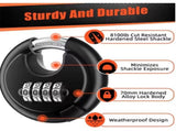2X 4 Digit Combination Disc Padlock with Hardened Steel Shackle Combo Lock for Sheds, Storage Unit, V1369-AZ3-W-11543